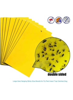 Just Quality 10pcs, Yellow Double-sided Sticky Traps For Bug, Fly Trap, Insect Trap - Catch Multiple Flying Insects With Natural Mold Control Sticker - Perfect For Gardening 25cmx20cm  - Image 1