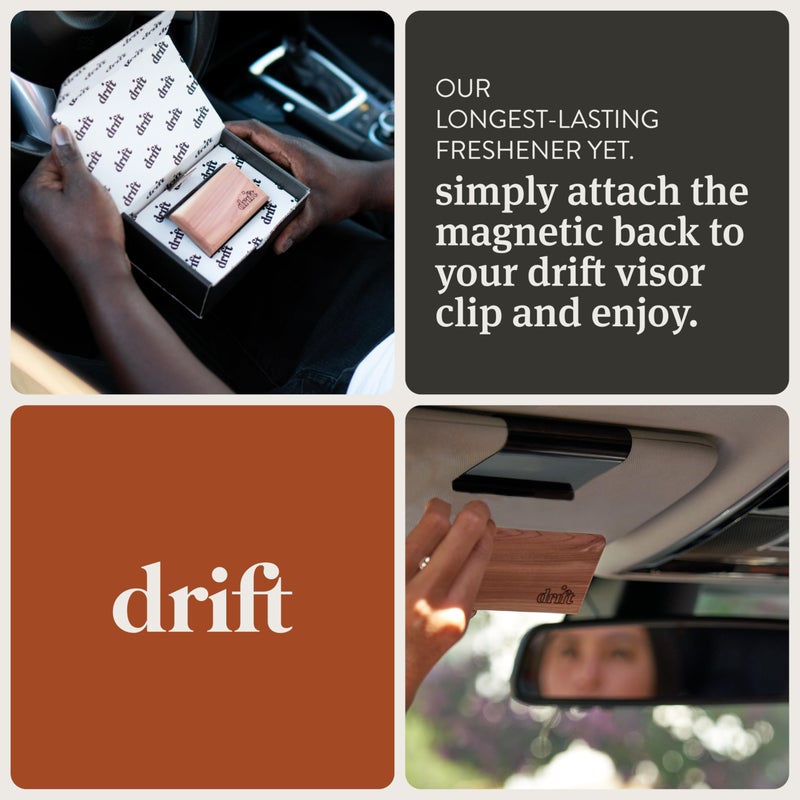 Drift Car Air Freshener - The Original Wood Air Freshener - Car Odor Eliminator - Long Lasting Scent - Auto Accessories - Metal Clip - Essential Oils - Clean Ingredients - Teak Scent Starter Kit - Image 5