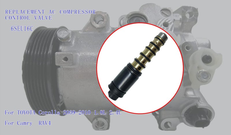 QSERON AC Compressor Control Solenoid Valve 6SEU16C for TOYOTA Corolla 2009-2010 1.8L 2.4L Camry RAV4 - Image 3