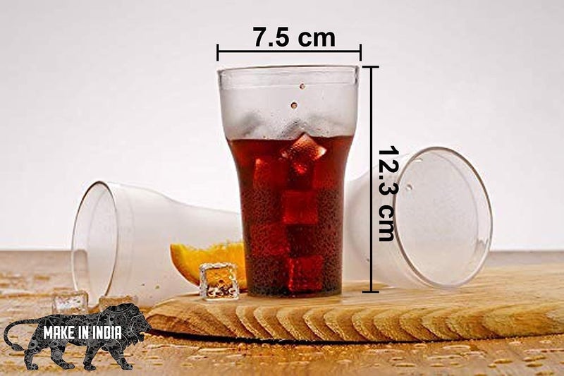 POPLEY Unbreakable Premium Drinking Glasses - Set of 6 Plastic Tumbler Cups Reusable - Perfect for Gifts - BPA Free - Dishwasher Safe - Stackable (Clear) - Image 2