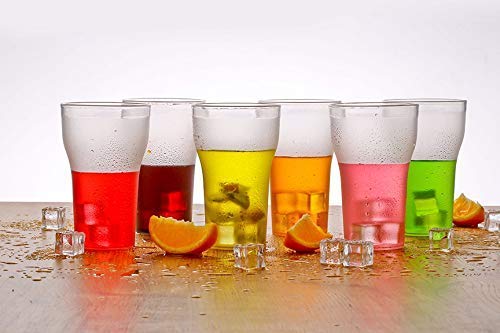 POPLEY Unbreakable Premium Drinking Glasses - Set of 6 Plastic Tumbler Cups Reusable - Perfect for Gifts - BPA Free - Dishwasher Safe - Stackable (Clear) - Image 1