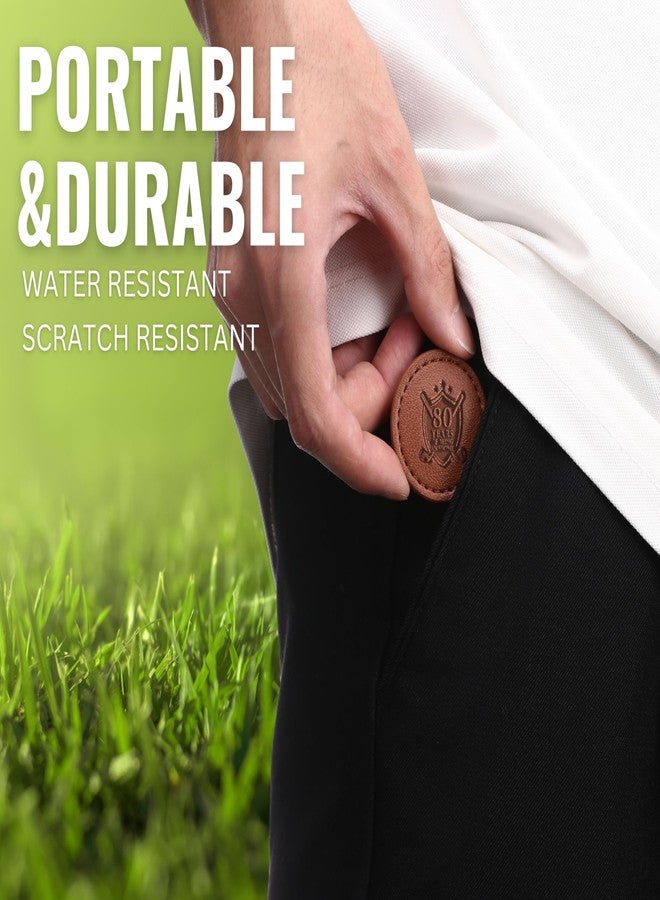 CybGene 80th Birthday Gifts for Men Golf Ball Markers (Tan, Set of 2), 80th Birthday Leather Golf Markers Golf Accessories, Birthday, Christmas - Image 4