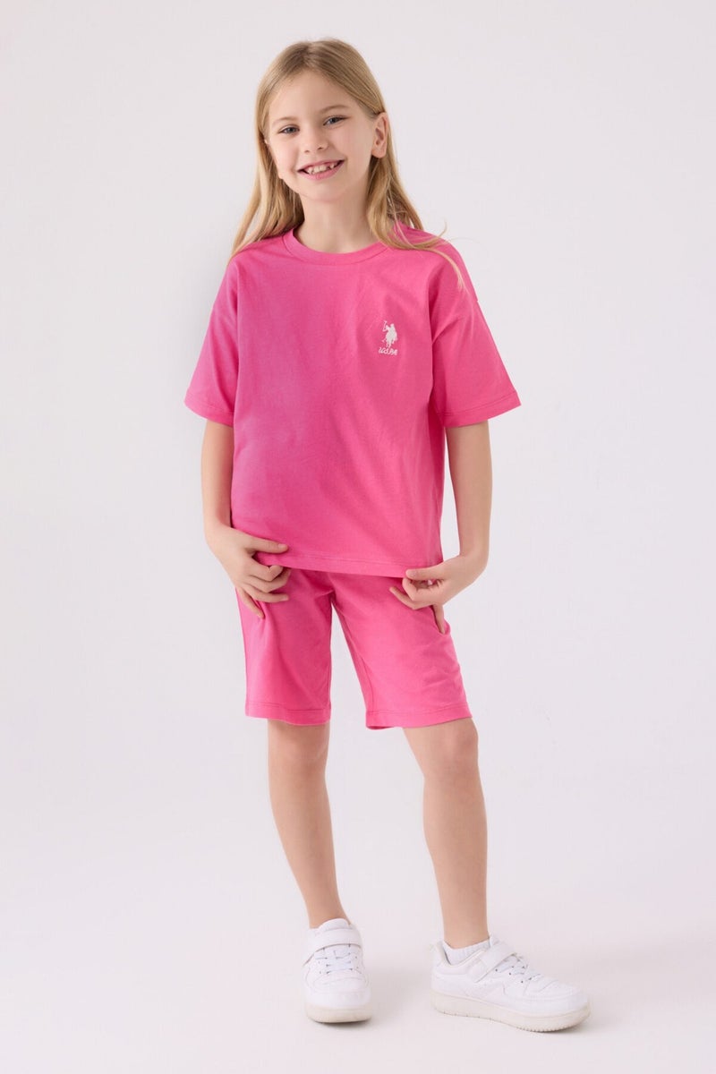 U.S. Polo Assn. Girls Fuchsia Bermuda Set  - Image 1