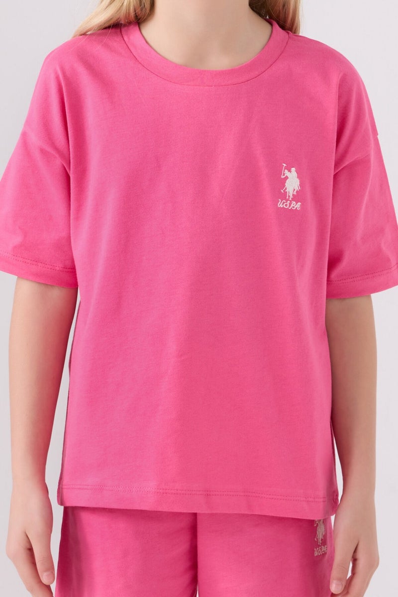 U.S. Polo Assn. Girls Fuchsia Bermuda Set  - Image 4