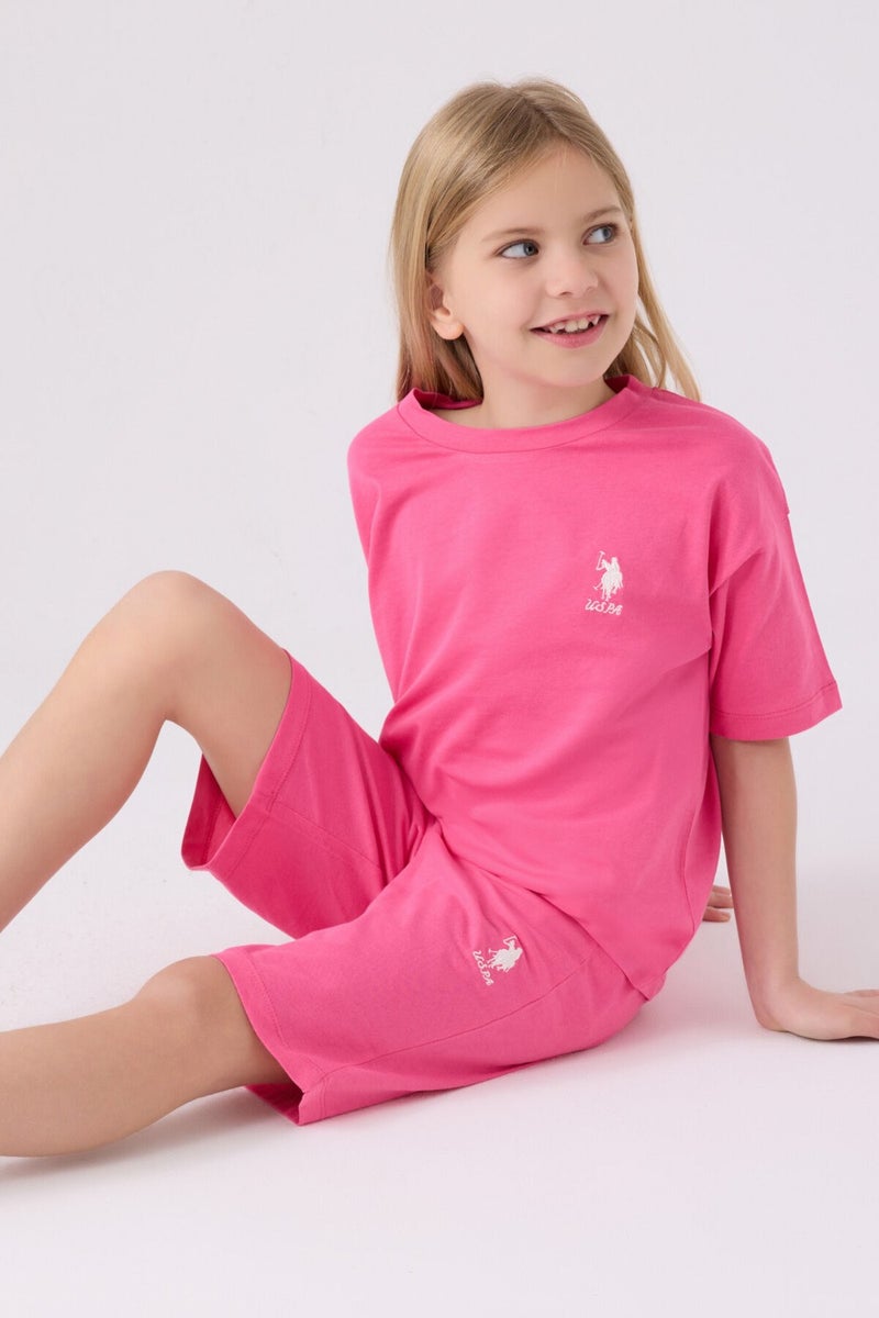 U.S. Polo Assn. Girls Fuchsia Bermuda Set  - Image 3