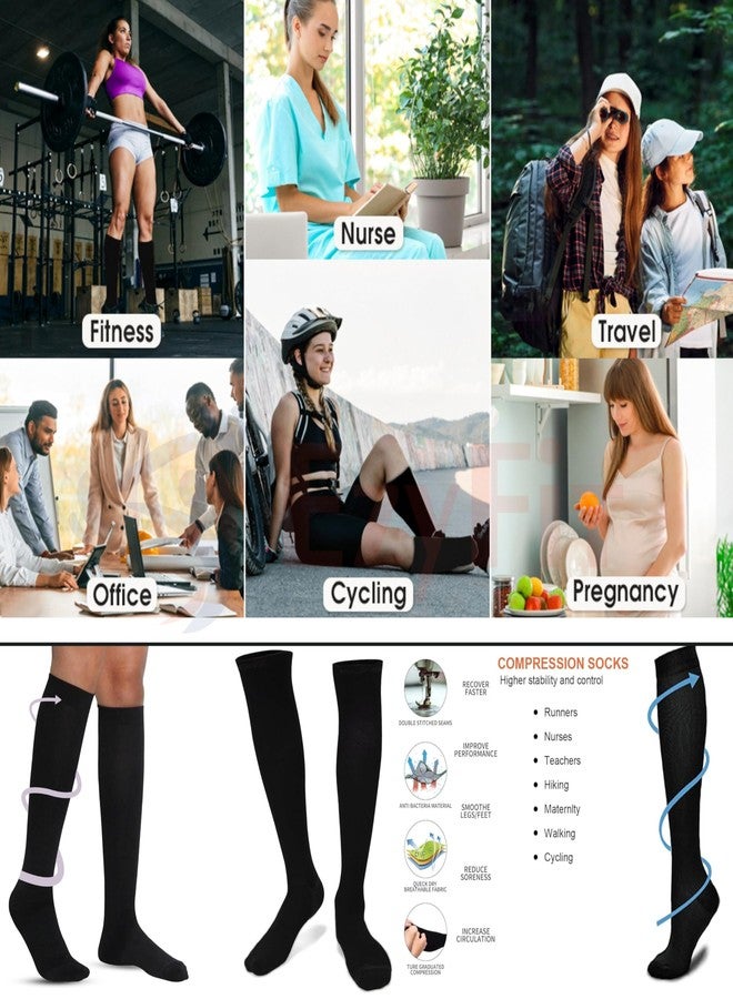 Ezyfit جوارب ضغط EZYFIT | ضغط 18-21 ملم زئبق عند الكاحل | تخفف تعب وآلام الساقين، والألم والتورم | مثالية للمسافرين الدائمين، والنساء الحوامل، والعاملين في المكاتب، والوقوف لساعات طويلة (مقاس صغير) - Image 5