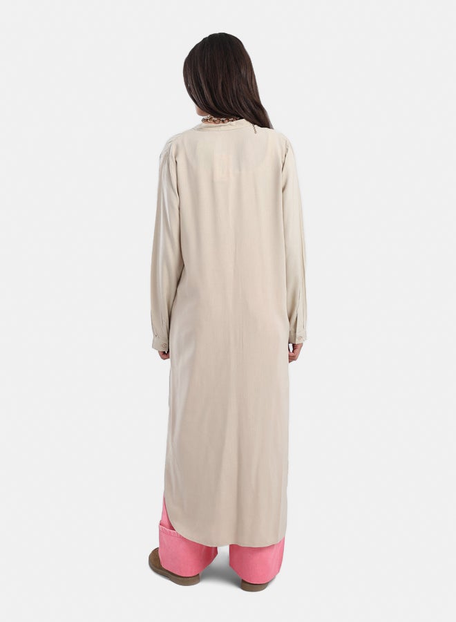 Carina Long Plain Shirt Dress  - Image 2