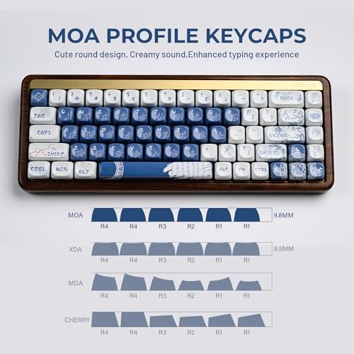 Hkfos XVX Ceramic Glaze Coating PBT Keycaps, MOA Keycap Sets Dye-Sublimation Keyboard Keycaps for Cherry Gateron MX Switches Mechanical Keyboards - Image 4