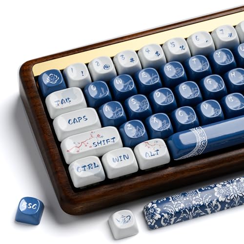 Hkfos XVX Ceramic Glaze Coating PBT Keycaps, MOA Keycap Sets Dye-Sublimation Keyboard Keycaps for Cherry Gateron MX Switches Mechanical Keyboards - Image 1