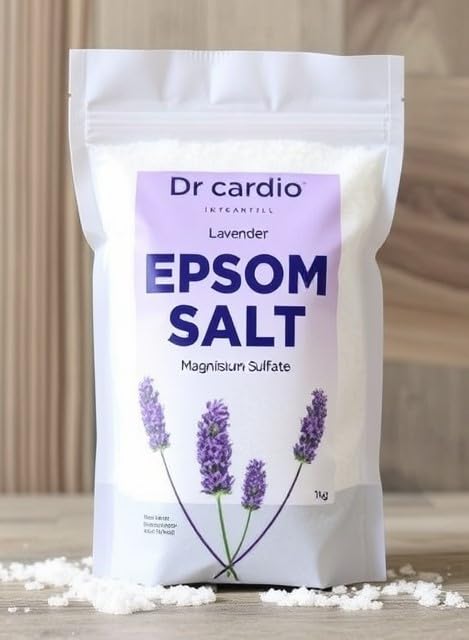 Dr Cardio Epsom Bath Salt for Foot and Body Pain Relief Lavender Muscle Pain Stress Relief 1 kg Lavender - Image 4