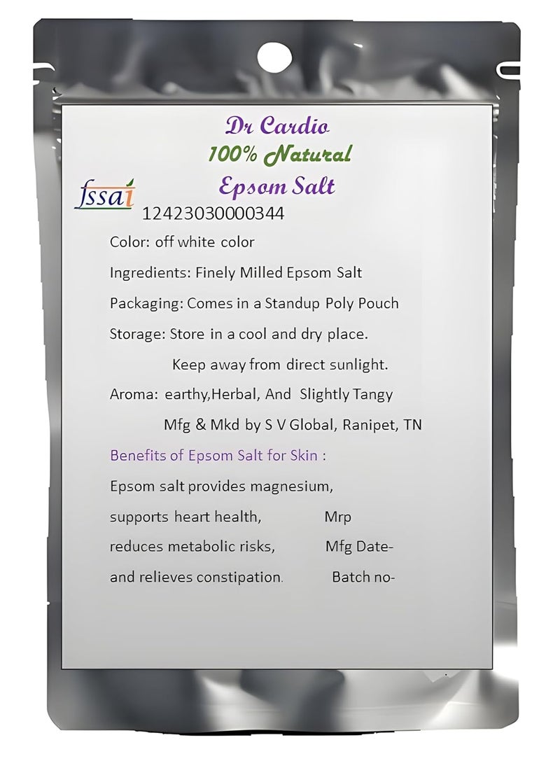 Dr Cardio Epsom Bath Salt for Foot and Body Pain Relief Lavender Muscle Pain Stress Relief 1 kg Lavender - Image 2