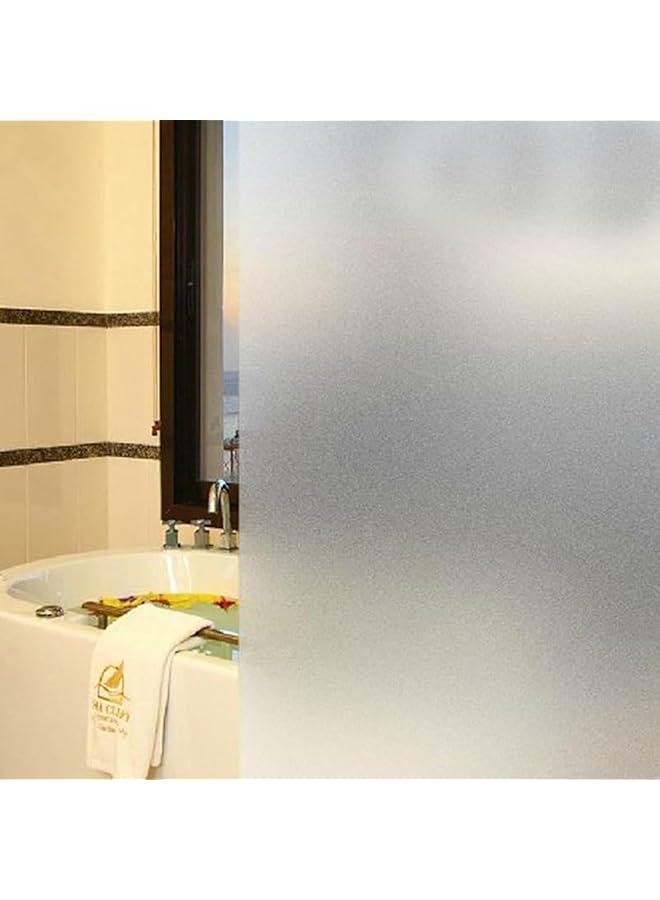 إيروريكس فيلم نافذة الخصوصية فيلم نافذة زجاج مصنفر غير لامع ثابت غير لاصق معتم للتحكم في الحرارة بدون غراء مضاد للأشعة فوق البنفسجية ملصق نافذة للمنزل والحمام وغرفة المعيشة والمكتب 45X200 سم - Image 1