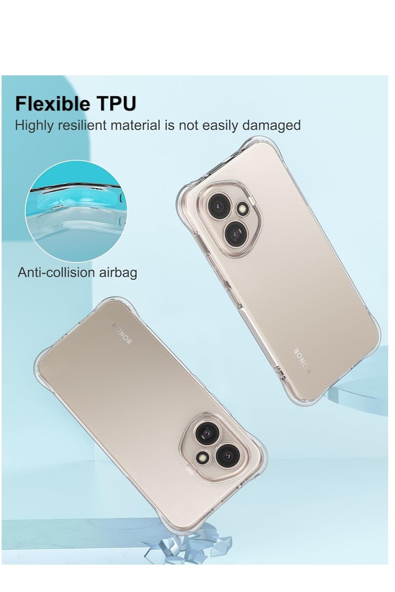 Clear Case for Honor 400, Anti-Yellowing, Reinforced Corners, Shock-Absorption Flexible Clear TPU Rubber Protective Cell Phone Cover - Image 4