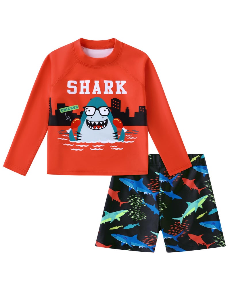 Ghteas Baby Swimming Suit Orange Toddler Swimsuit Boy Long Sleeve Beach Wear 2t Bathing Suit Boys 3t Boys Swimsuits Toddler Swimsuit 2t 3t - Image 1