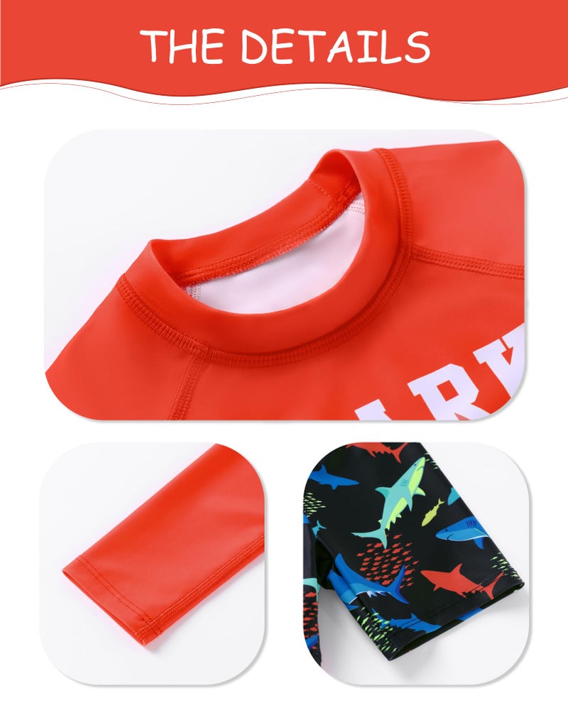 Ghteas Baby Swimming Suit Orange Toddler Swimsuit Boy Long Sleeve Beach Wear 2t Bathing Suit Boys 3t Boys Swimsuits Toddler Swimsuit 2t 3t - Image 5
