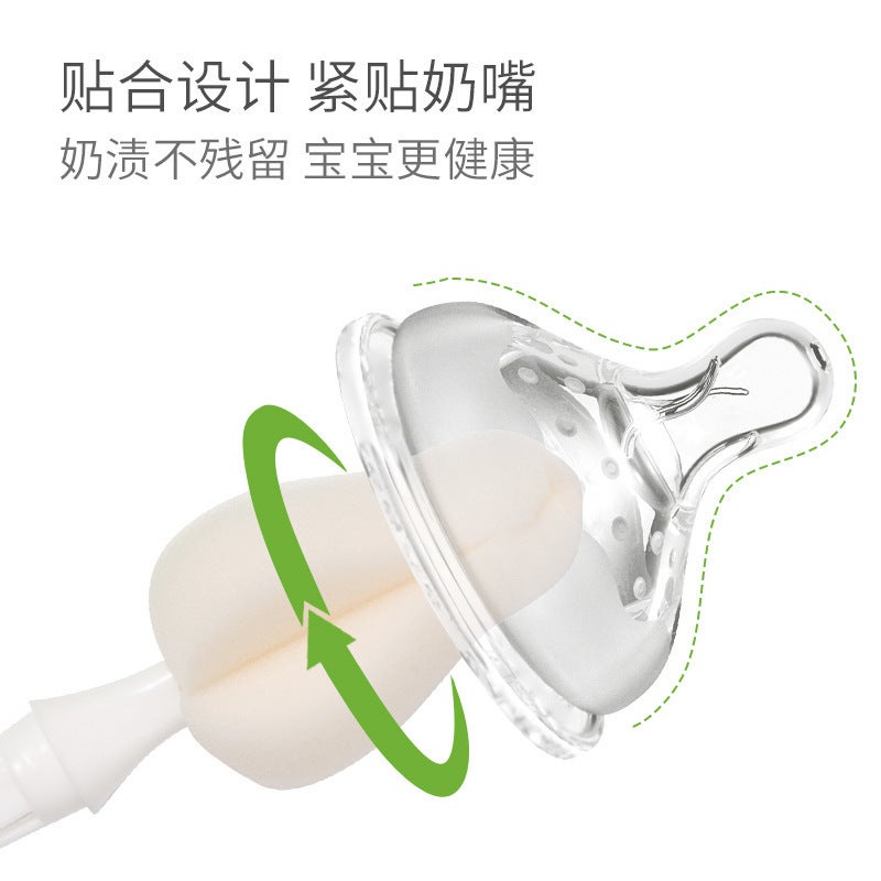 Infant Pacifier Brush Cleaning Brush Suit 360 Degree Rotating Replacement Head Sponge Bottle Brush Pacifier Brush Suit - Image 4