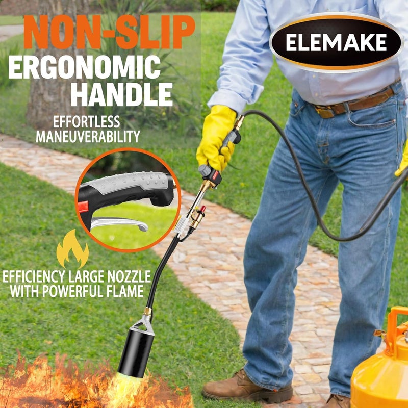 STEINBRÃœCKE Propane Torch Weed Burner - Weed Torch with 10ft Hose(CSA Certified), High Output Blow Torch with Trigger Electronic Ignition, Work for Garden, Burning Weeds & Stumps, Melting Ice & Snow - Image 5