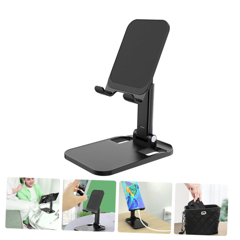 Adjustable Foldable Aluminum Alloy Phone Stand with Anti Slip Base for Home Office - Image 4