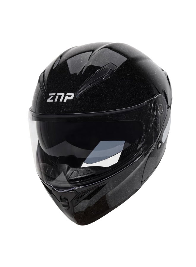Znp 808 Motorcycle Helmet Uni Flip-up Helmet Four Seasons Universal Electric Motorcycle Full Face Helmet Flash Black XL - Image 4