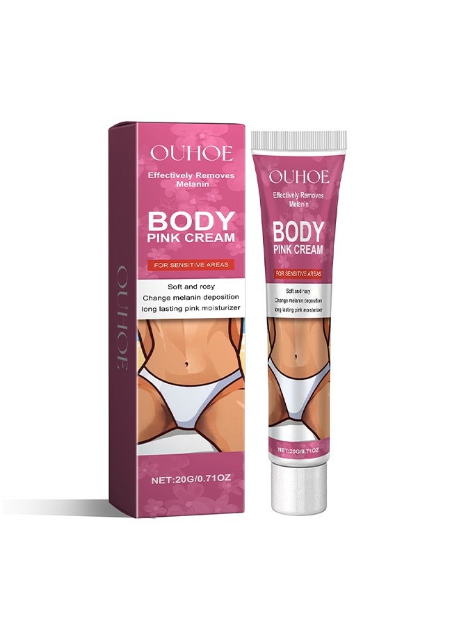 OUHOE Body Pink Cream-Snow Bleach Cream for Private Part Underarm Whitening, Dark Skin Bleaching Cream for Dark Spots, Face and Body Skin Lightening Bleaching Cream for Intimate Areas Brightening, 20 g - Image 1