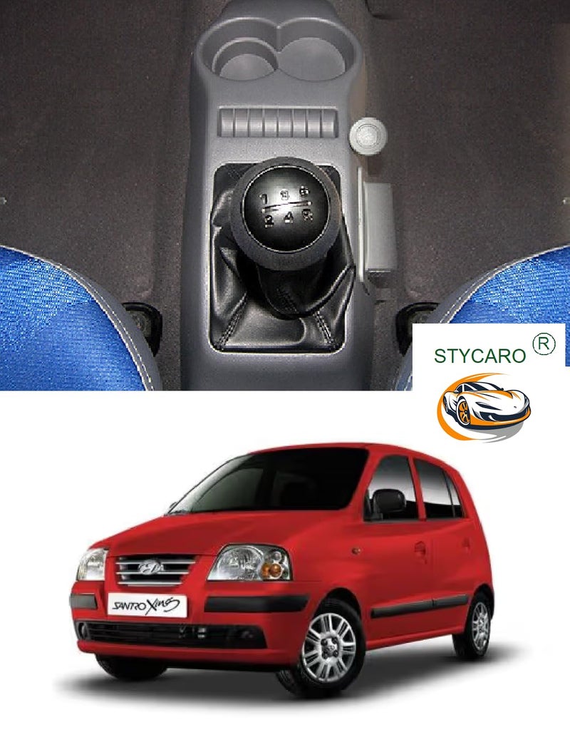 STYCARO-Car Accessories Antique Black PU Leather & ABS Plastic Gear Lever Cover Boot Compatible with Hundai Santro Xing - Image 2