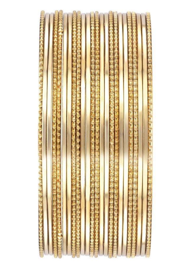 Peora Gold Plated Metal Bangles Set Ethnic Function Wear Navratri Gift For Women Girls (2.6 Inch) - Image 3