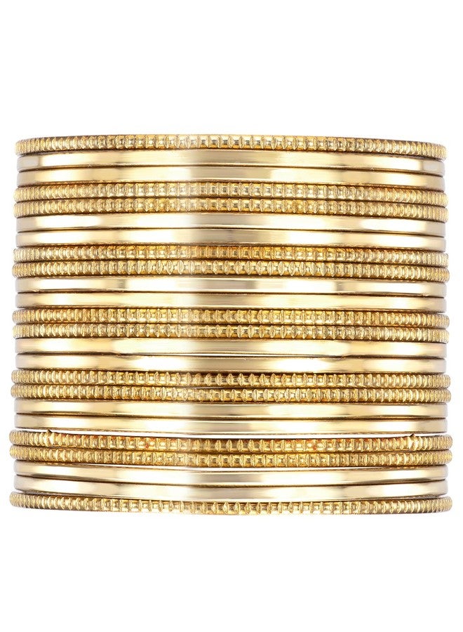 Peora Gold Plated Metal Bangles Set Ethnic Function Wear Navratri Gift For Women Girls (2.6 Inch) - Image 1
