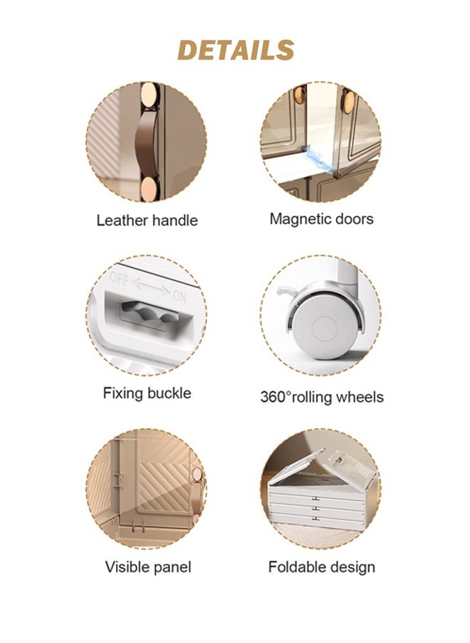 NKX - 5 Layers Multi-Functional Foldable Storage Cabinet with Doors and Wheels (315L) - Image 1