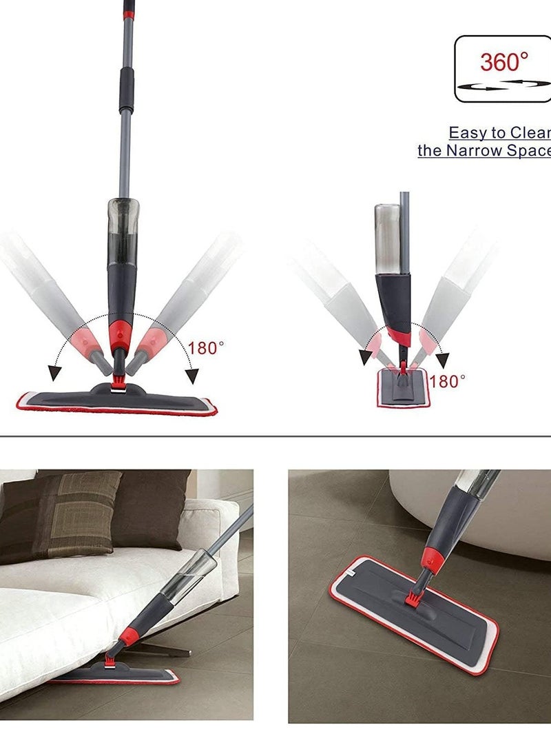 ممسحة مايكروفايبر مع بخاخ رمادي/ أحمر/ أبيض - Image 2