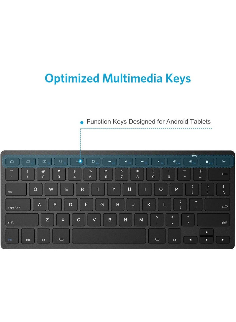 Bluetooth Keyboard for Windows & Mac, Compact Wireless Keyboard Compatible With MacBook, iMac, Mac Mini, Laptop and PC, Deep Black - Image 5