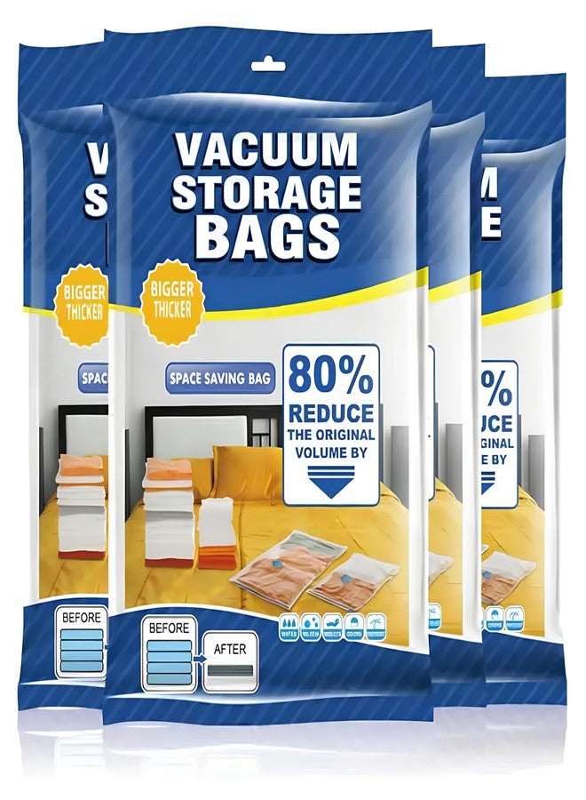 PulGos Vacuum Storage Bags Set (1 Large, 2 Medium, 2 Small) with Hand Pump | Vacuum Compression Bags for Clothes | Space Saver Vacuum Sealer Bags for Home & Travel Storage - Image 1