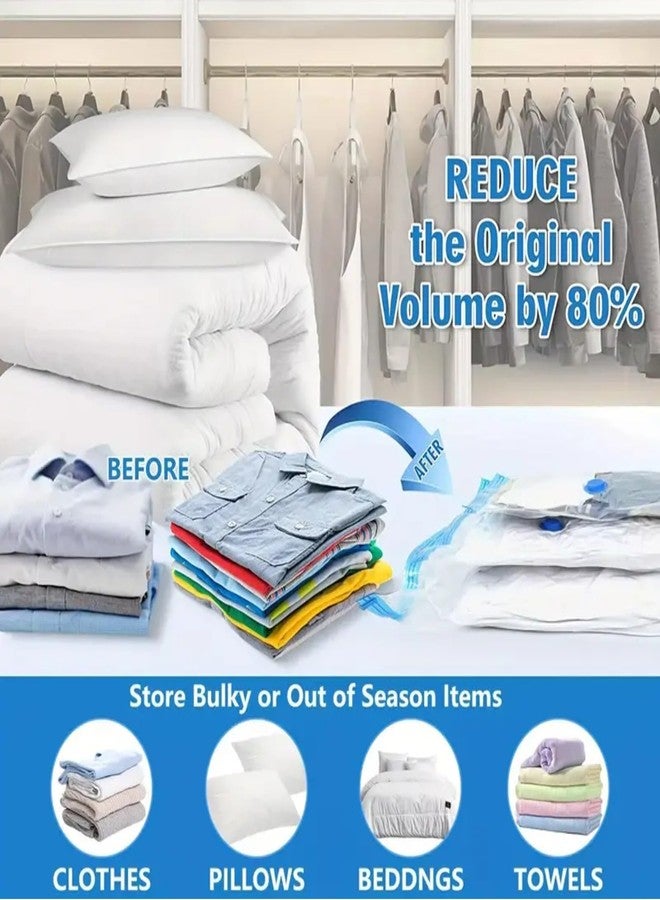 PulGos Vacuum Storage Bags Set (1 Large, 2 Medium, 2 Small) with Hand Pump | Vacuum Compression Bags for Clothes | Space Saver Vacuum Sealer Bags for Home & Travel Storage - Image 3