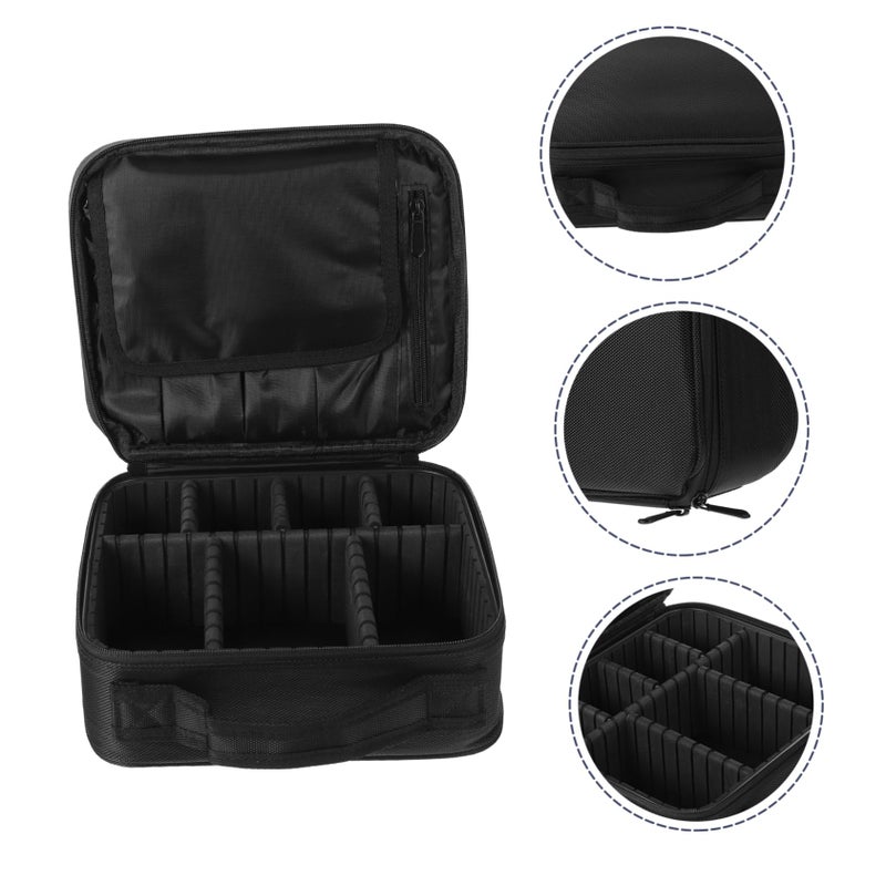 Black Travel Toiletry Bag Portable Makeup Organizer For Gym Outdoor Space Saving - Image 4