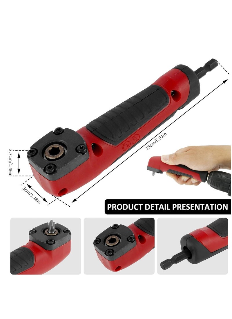 RATSAW - Right Angle Drill Attachment Electric Screwdriver Repair Set  1/4 Inch Right Angle Attachment Extension Screwdriver Socket Holder Drill Attachment with 10pcs Bits 90°degree Right Angle Drill Adapter - Image 1