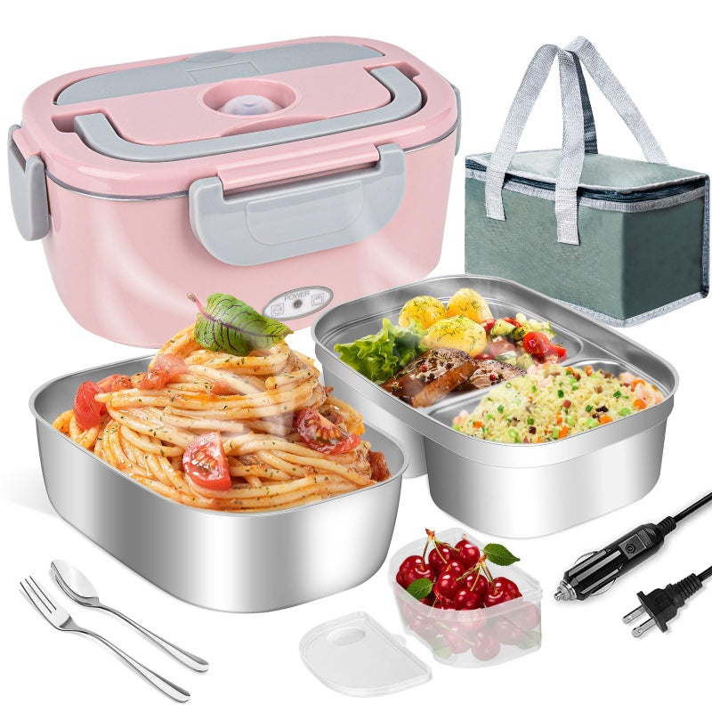 LAVAED Electric Heated Lunch Box - 80W Fast Heating, Portable Warmer for Car/Truck/Office/Outdoor, BPA Free - Image 1
