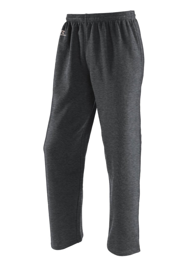 Russell Athletic Big Boys' Youth Dri-Power Fleece Open Bottom Pocket Pant, Black Heather, Medium - Image 3