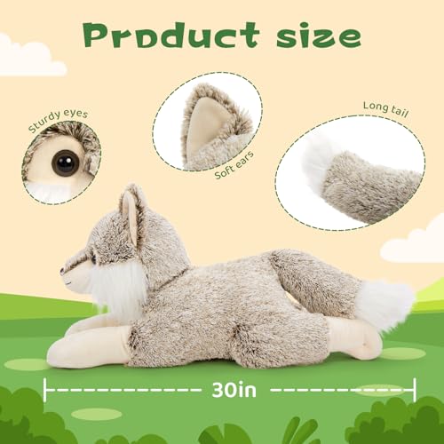 BENINY Giant Wolf Stuffed Animal 30 Super Soft Jumbo Plush Toy Big Fluffy Plushie Gift for Birthdays Christmas - Image 5