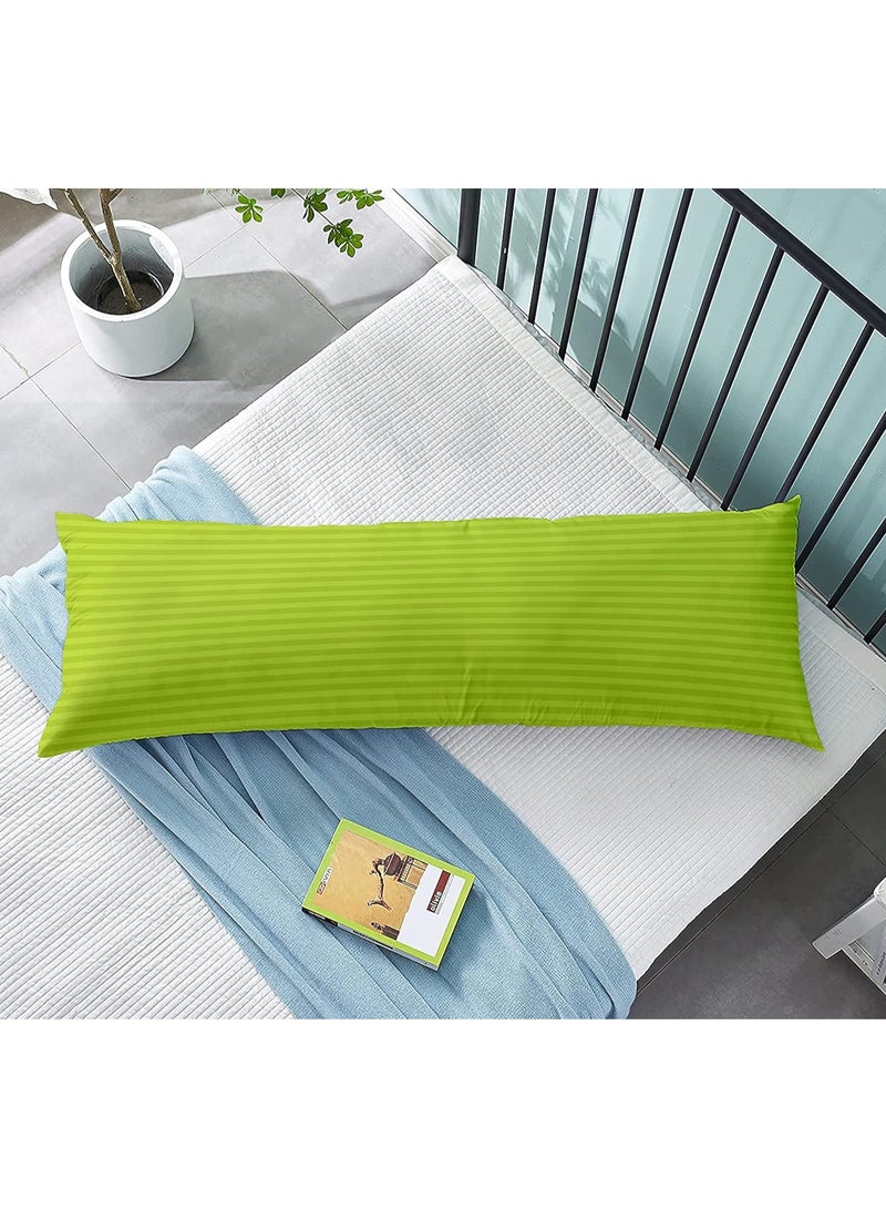 DubaiGallery Long Body Pillow 1pc, Fabric: 100% Polyester 85 GSM Microfiber 1 cm Stripe Super Soft, Filling: 1300 gm Hollow Fiber Comfort, Breathable & Ultra Soft , Size: 45 x 120 cm  - Image 1