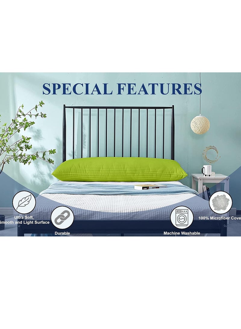 DubaiGallery Long Body Pillow 1pc, Fabric: 100% Polyester 85 GSM Microfiber 1 cm Stripe Super Soft, Filling: 1300 gm Hollow Fiber Comfort, Breathable & Ultra Soft , Size: 45 x 120 cm  - Image 4