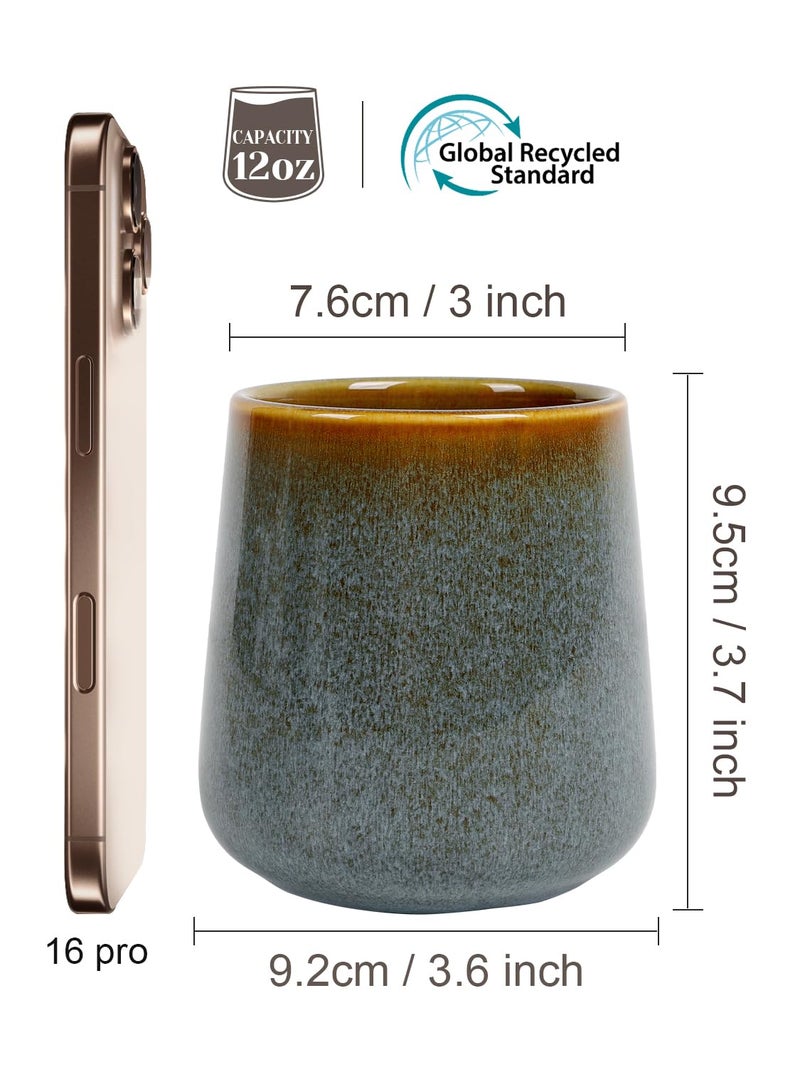 INGOFIN Ceramic Toothbrush Holder Cup, 12 oz Toothpaste Holder for Bathroom Vanity and Countertop, Organizer for Cosmetic, Makeup, Office Pencils, for Hotel Apartment, Kiln-Glazed - Image 2
