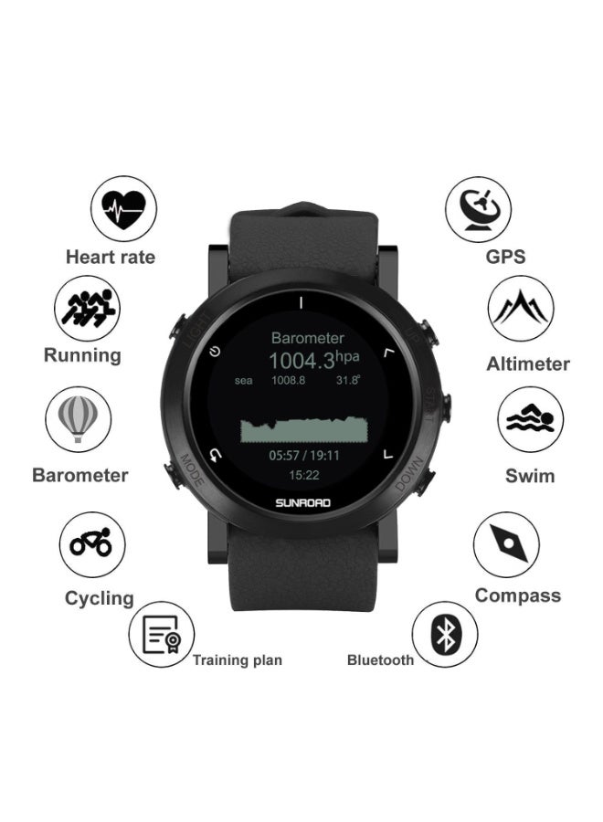Sunroad outdoor sports watch with GPS positioning and navigation, heart rate monitoring, pace tracking, air pressure measurement, altitude indication, compass, and water resistance. - Image 5