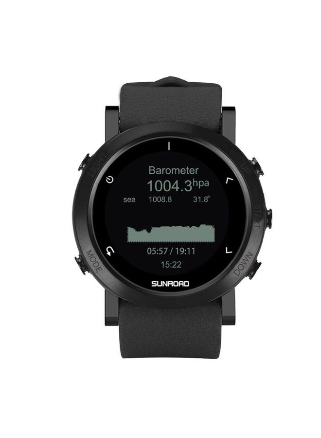 Sunroad outdoor sports watch with GPS positioning and navigation, heart rate monitoring, pace tracking, air pressure measurement, altitude indication, compass, and water resistance. - Image 1