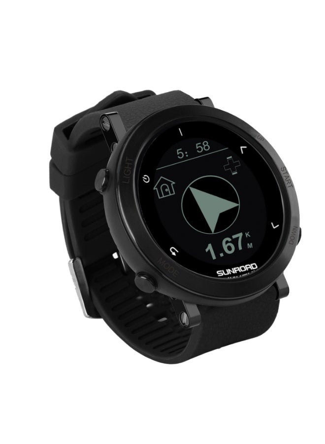 Sunroad outdoor sports watch with GPS positioning and navigation, heart rate monitoring, pace tracking, air pressure measurement, altitude indication, compass, and water resistance. - Image 2