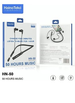 Haino Teko HN-50 Neckband Bluetooth Headphone with 50 Hours of Music High Sound Quality Ultra-Clear Microphone and the Headphone Can be Charged via Mobile Black  - Image 3