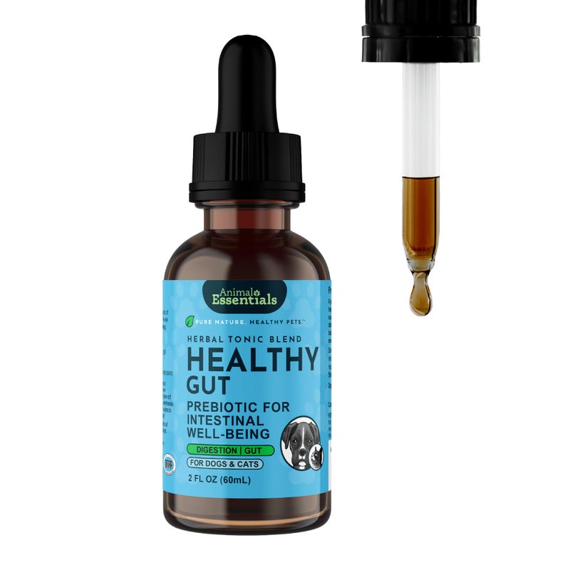 Animal Essentials Healthy Gut - Herbal Prebiotic for Dogs & Cats, Gut Health Blend, Herbal Formula, Organic Human Grade Herbs, Veterinarian Recommended, Liquid Tonic - 2 Fl Oz - Image 1