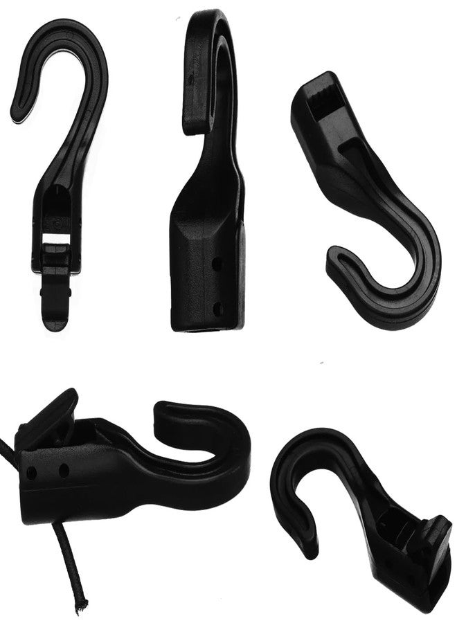 DraCra 15 Pack Shock Cord Hooks Terminal End with Quick Securing Snap Lock for 1/8 to 1/4 inch Bungee Straps Paracord Bungie Boat Kayak Motorcycle Elastic Rope - Image 1