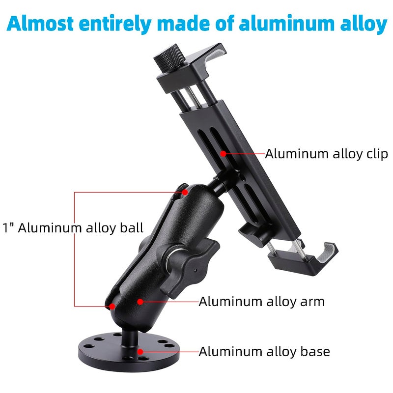 Leenconghui All-Aluminum Car Tablet Holder with Heavy Duty Drill Base, Compatible with iPad Pro Mini 4.7"-15" Samsung Galaxy Tab Tablets, Car Tablet Mount for Truck,Business ,Boat,Dashboard,Desk,Wall Mounting - Image 3