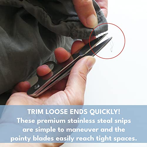 Madam Sew Thread Snips for Sewing – Spring Action Thread Cutter Tool with Razor-Sharp Stainless-Steel Blades for Quilting, Embroidery, Dressmaking – Light, Ergonomic Thread Scissors with Blade Cap - Image 5