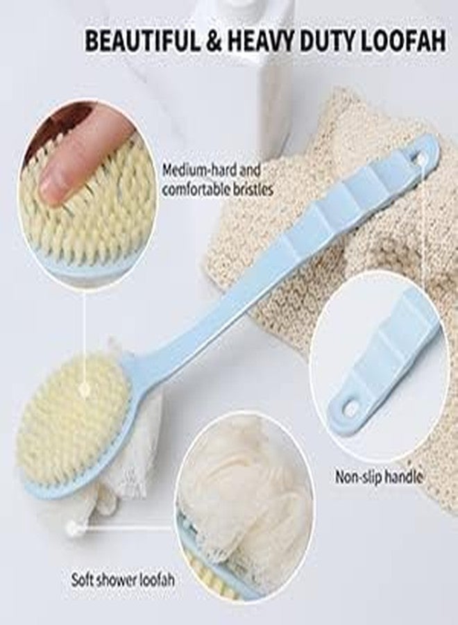 Nexosity 2 IN 1 Back Body Bath Brush with Bristles and Loofah Back Scrubber with Curved Long Handled for Skin Exfoliating Bath, Massage Bristles Suitable for Wet or Dry, Men and Women soft body brush(Multi) - Image 4