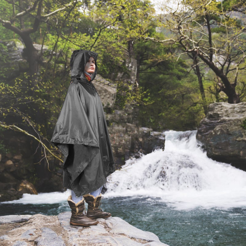 Outdoor Poncho Adult Cycling Poncho Three-in-one Raincoat Hoodie Adult Raincoat - Image 1